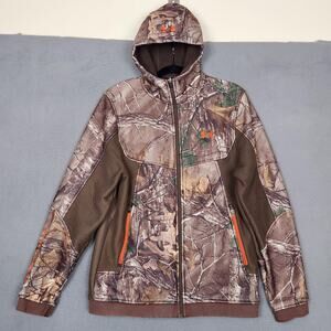 Under Armour UA Storm Jacket Mens Large Realtree Hooded Full Zip Fleece 1238322